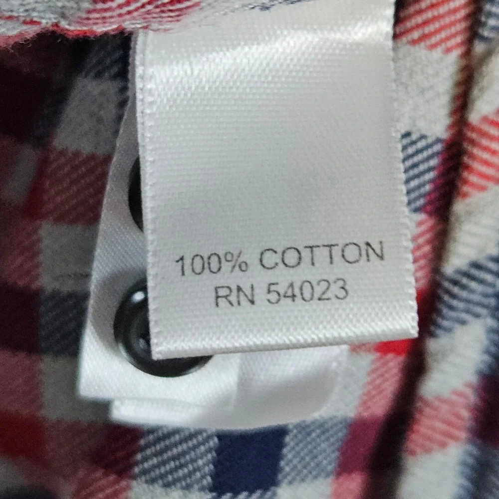 Banana Republic Men's Size L Long Sleeve Button Up Shirt Red Blue Gray‎ Checks